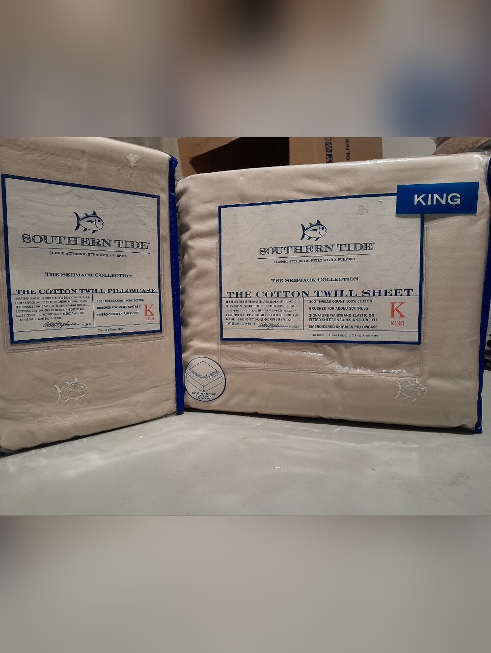 New Southern Tide KING size 6pc sheet set Color Sand